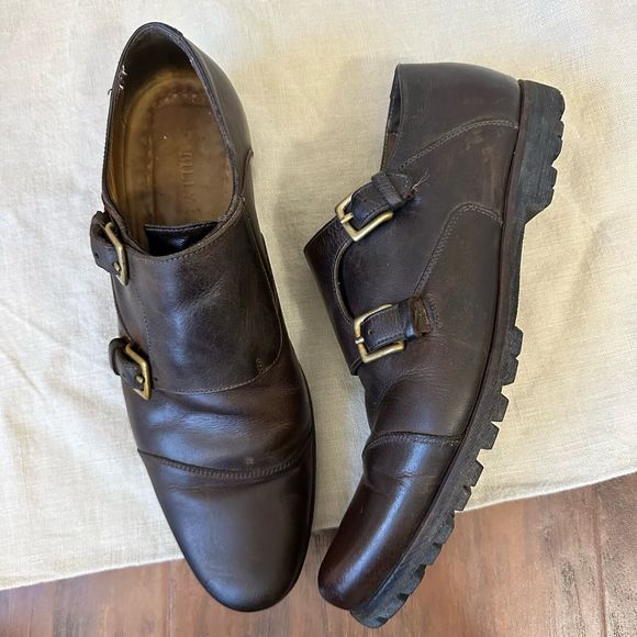 BILLY REID Captoe Double Monk Strap Shoes in Espresso Leather Vibram Sole - Picture 2 of 10